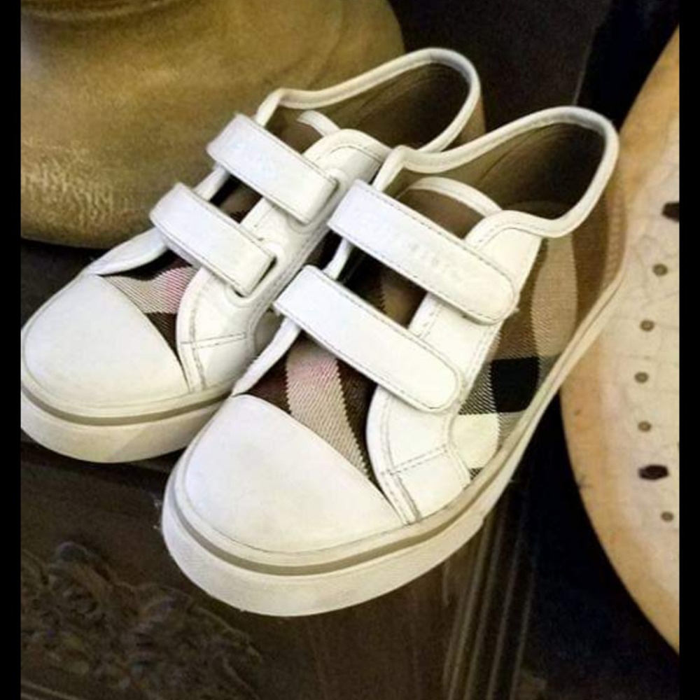 Burberry Logo Check Kids Unisex Shoes Sz 12